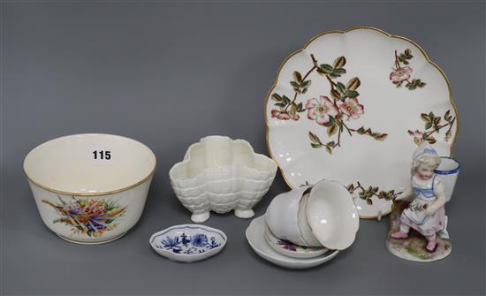 A mixed quantity of Meissen, Royal Worcester porcelain etc